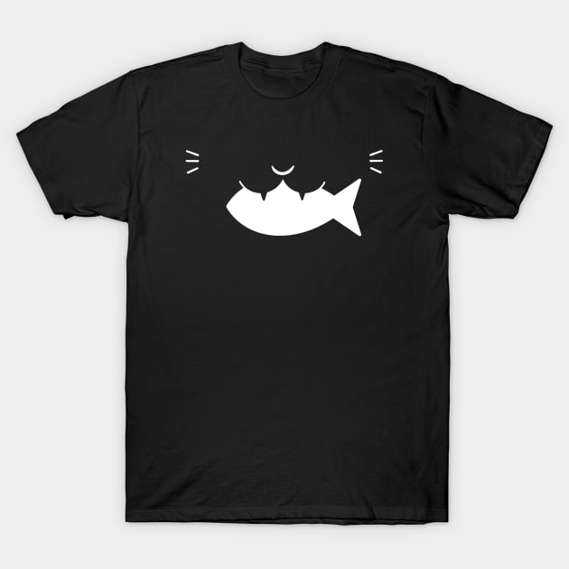 Cat Having Fish T-Shirt by Episodic Drawing